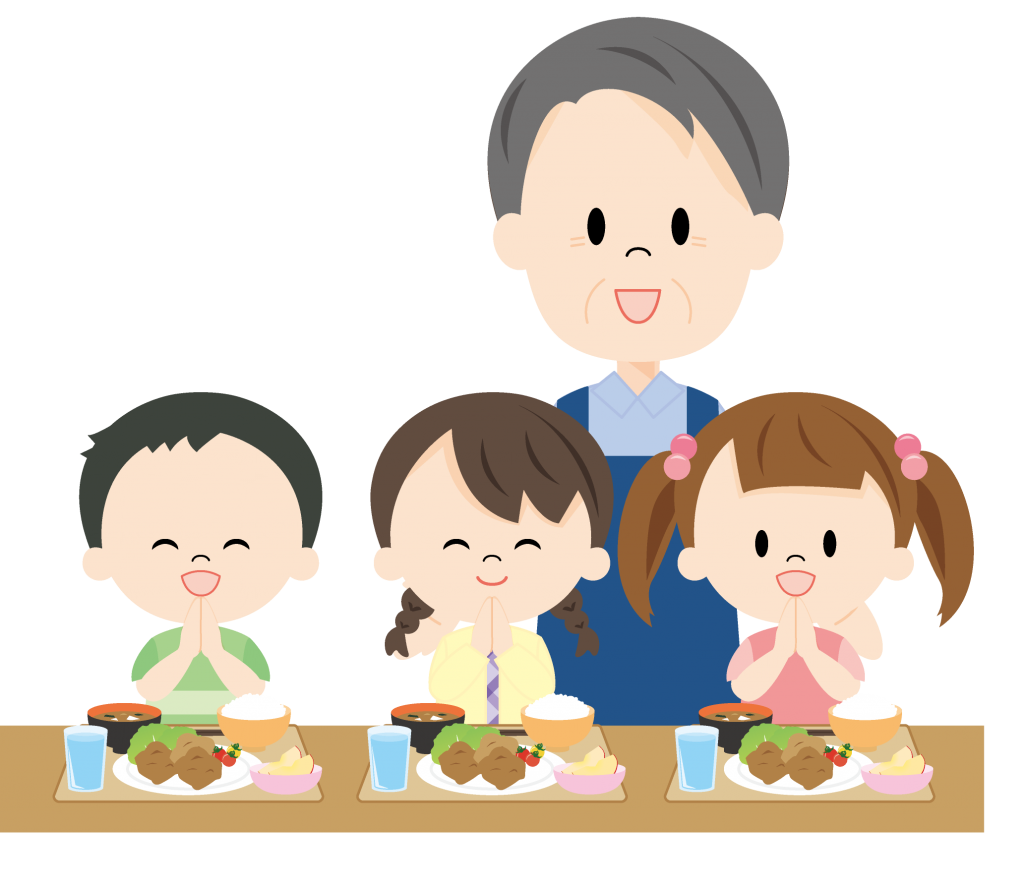 子ども食堂の様子のイラスト